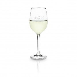 Spersonalizować, szkło białe wino przez Leonardo - wąsów z inicjałami