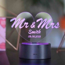 Spersonalizować LED oświetlenie dekoracyjne - Mr & Mrs